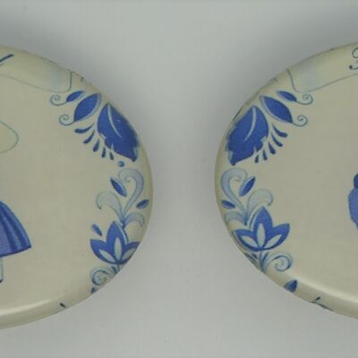Hairclip 4 cm superior quality, Dutch couple Delft blue, made in France clip