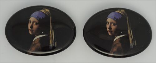 Hairclip 4 cm superior quality,Meisje parel van Johannes Vermeer , made in France clip