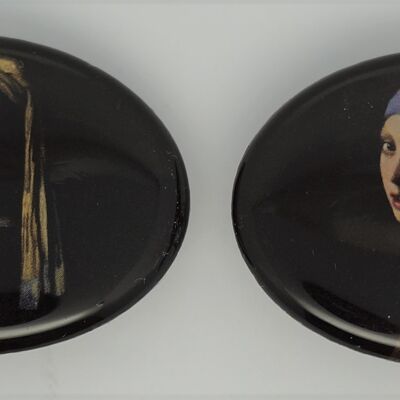 Haarspange 4 cm von höchster Qualität, Meisje parel van Johannes Vermeer , Clip made in France