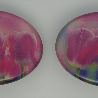 Fermaglio per capelli 4 cm di qualità superiore, tulipani, clip made in France