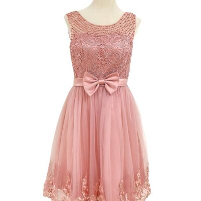Short tulle cocktail dress Dusty Rose