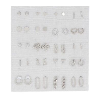 Kit di 40 paia di B.O - Strass argento e bianchi