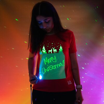 Maglietta interattiva con renne Glow - Edizione natalizia