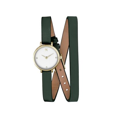 TG10159-01 - Reloj analógico para mujer Trendy Kiss - Correa de doble vuelta de charol - Lucie