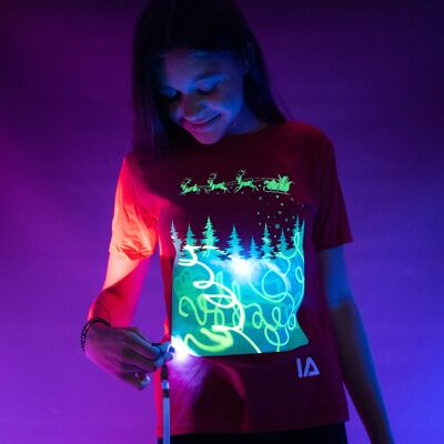 Santa Sleigh Interactive Glow T-Shirt - Weihnachtsausgabe