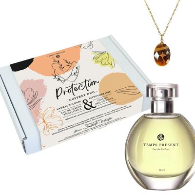 DUO COFFRET PROTECTION : PARFUM MOOD BOOSTING 50ml + COLLIER EN PIERRE NATURELLE