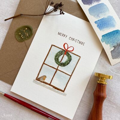Cartolina di Natale - Pettirosso