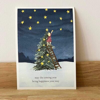 Cartolina di Natale - Il raccoglitore di stelle