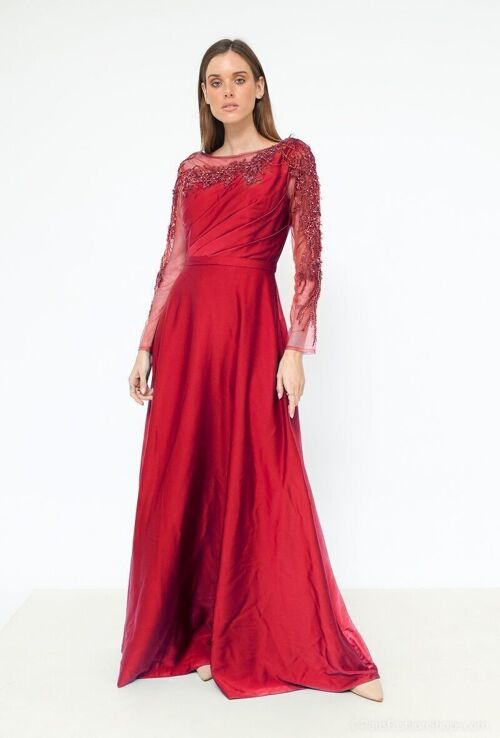 Robe manche longue Rouge