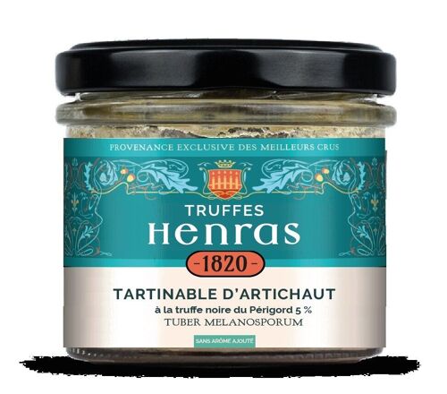 Tartinable d'artichauts à la truffe noire du Périgord 5 % - SANS ARÔME AJOUTÉ