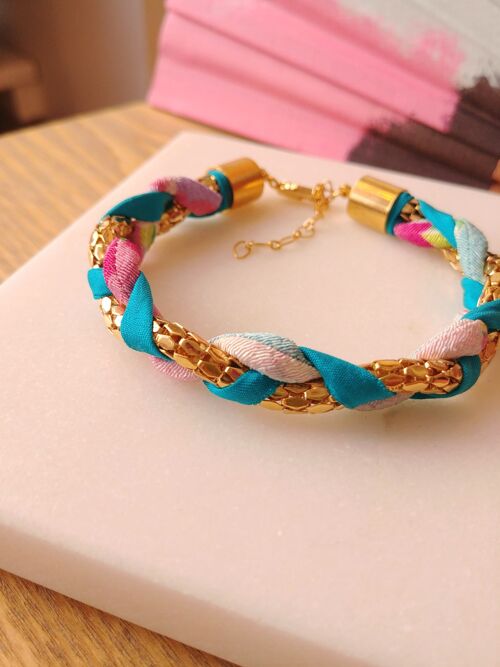 Bracelet Chirimen turquoise