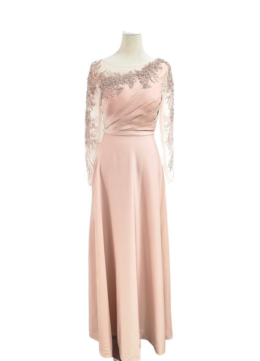 Vestido de manga larga Beige