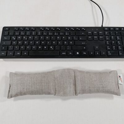 Keyboard cushion 9 x 33 cm, millet shells, linen grey, item 3123220