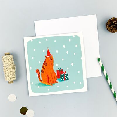 Weihnachtskarte - Katzenmütze