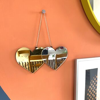 MIROIR MURAL `` YOU & ME '' HEARTS 1