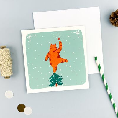 Weihnachtskarte - Baumkatze