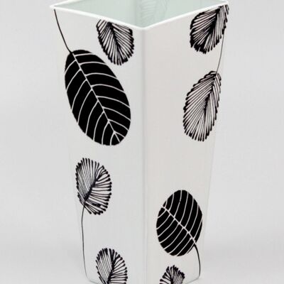 Vaso per fiori in vetro dipinto a mano 7011/250/sh104.2 | Vaso da tavolo trapezoidale altezza 25 cm