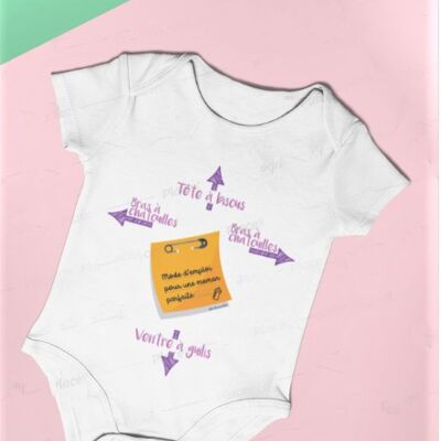 HUMORIST BABY BODYSUIT FÜR VATI - ROSA / LILA