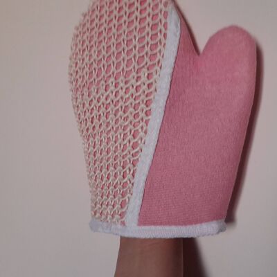 Bath sponge horsehair glove ideal for colored massage