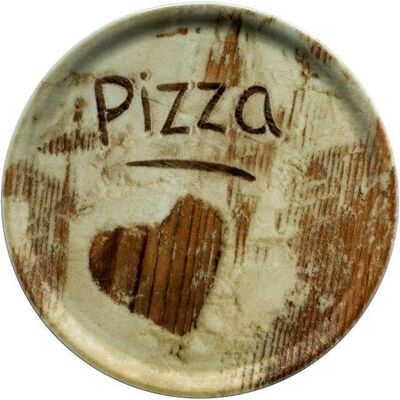 Heart Pizza Plate In Decorated Porcelain, 33 cm