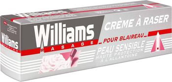 Williams - Crème à raser peau sensible, 100 ml, lot de 3 pièces