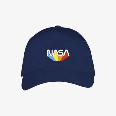 Marineblaue bestickte Kappe - NASA - Regenbogen