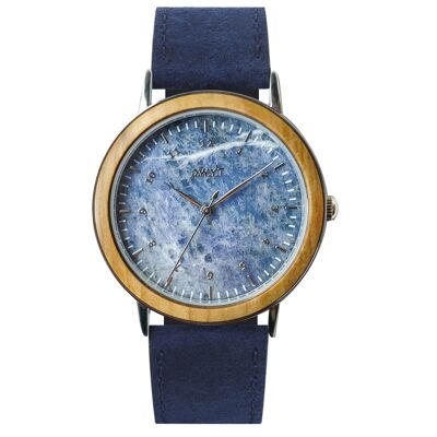 OPUS BLUE sapphire blue watch (leather)