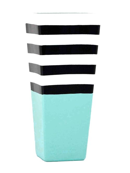 Handpainted glass vase for flowers 7011/250/sh141 | Trapezoid table vase height 25 cm