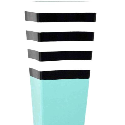 Vase en verre peint à la main pour fleurs 7011/250/sh141 | Vase de table trapèze hauteur 25 cm