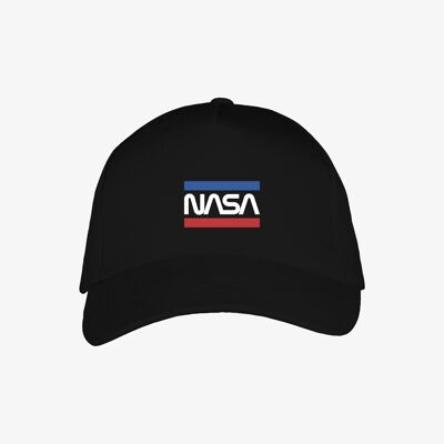 Schwarze bestickte Kappe - Wurmstreifen - NASA