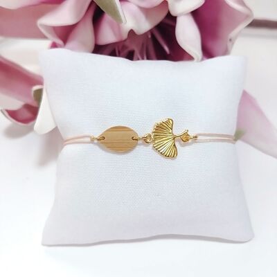 Bamboo/powdery ginkgo bracelet