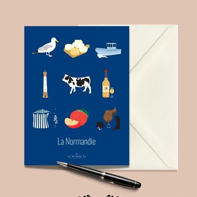 Carte Postale LA NORMANDIE Les Iconiques - 15x21cm