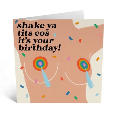 Central 23 - Shake Ya Tits - Cheeky Birthday Card