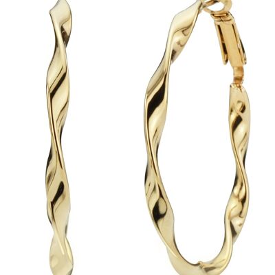 Hoop earring, steel gold - 181129