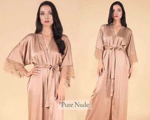 Lace Silk Robe Kimono, Satin Bridesmaid Dressing Gowns Women