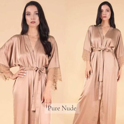 Lace Silk Robe Kimono, Satin Bridesmaid Dressing Gowns Women