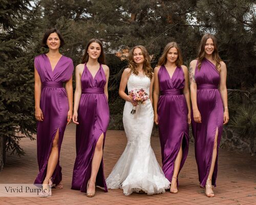 Satin Bridesmaid Dress Silk Infinity Multiway Dresses Guest