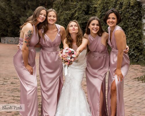 Nude Blush Infinity Dress for Bridesmaids Party With Multiway