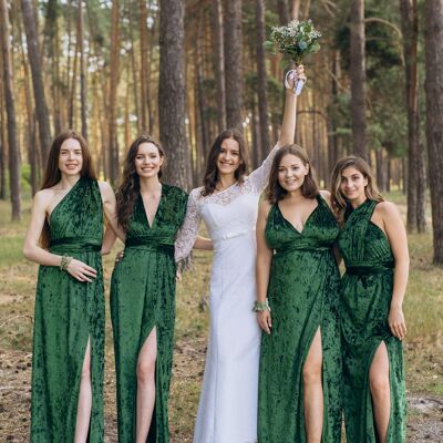 Velvet Bridesmaid Dress Multiway Infinity Dresses for Guest
