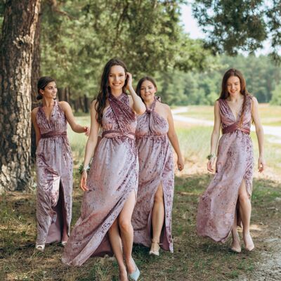 Velvet Bridesmaid Infinity Dress Multiway Dresses for Guest