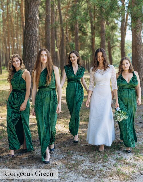 Velvet Bridesmaid Infinity Dresses Multiway Dress for Guest