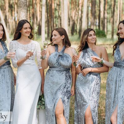 Velvet Bridesmaid Multiway Dresses Infinity Dress for Guest