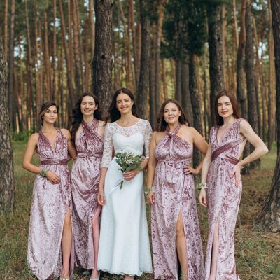 Velvet Multiway Infinity Dresses for Guest Bridesmaid Dress