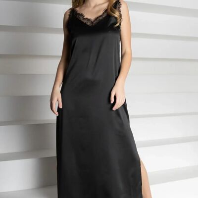 Satin Slip Dresses Bridesmaid Silk Nightgown Dress with Lace