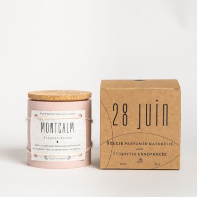 Bougie Naturelle Artisanale | 45h | Rose