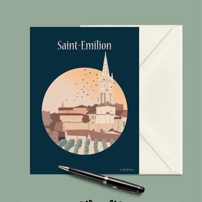 SAINT EMILION Cartolina del Villaggio - 15x21 cm