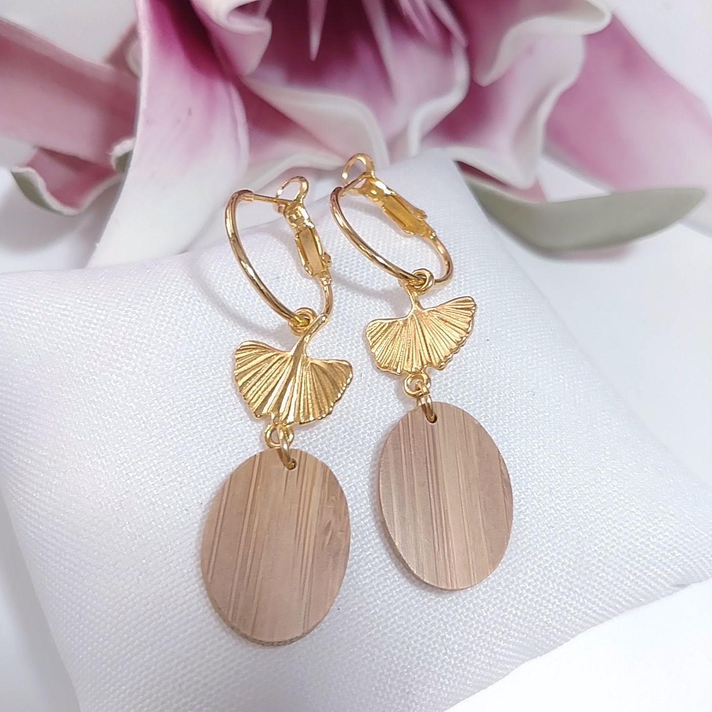 Buy wholesale Oval Ginkgo Earrings