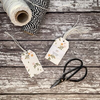 Flower pattern plantable seed gift tags 4 pack