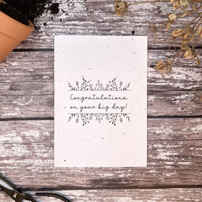 Plantable wildflower wedding card