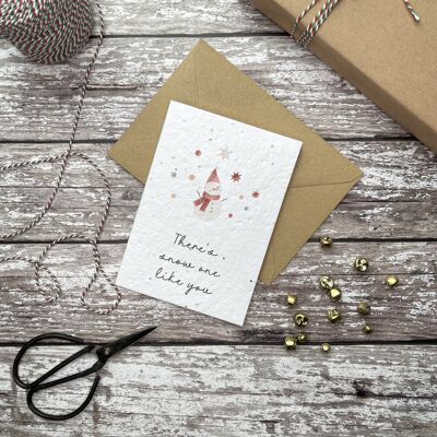 Snowman Christmas plantable seed card